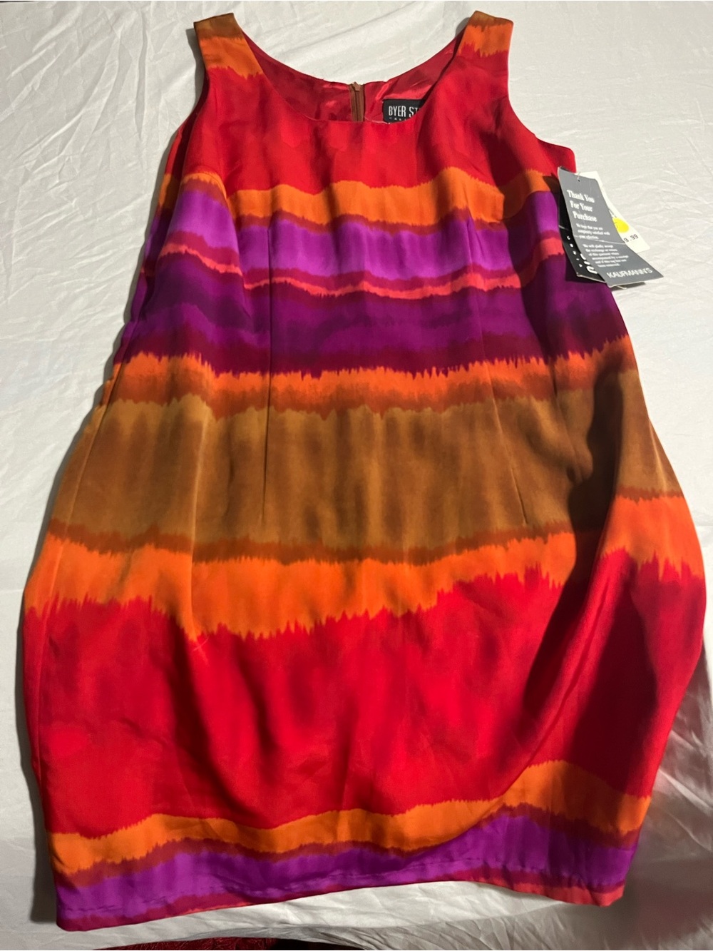 Vintage Byer Studio Sleeveless Multicolor Dress Size 10 NWT